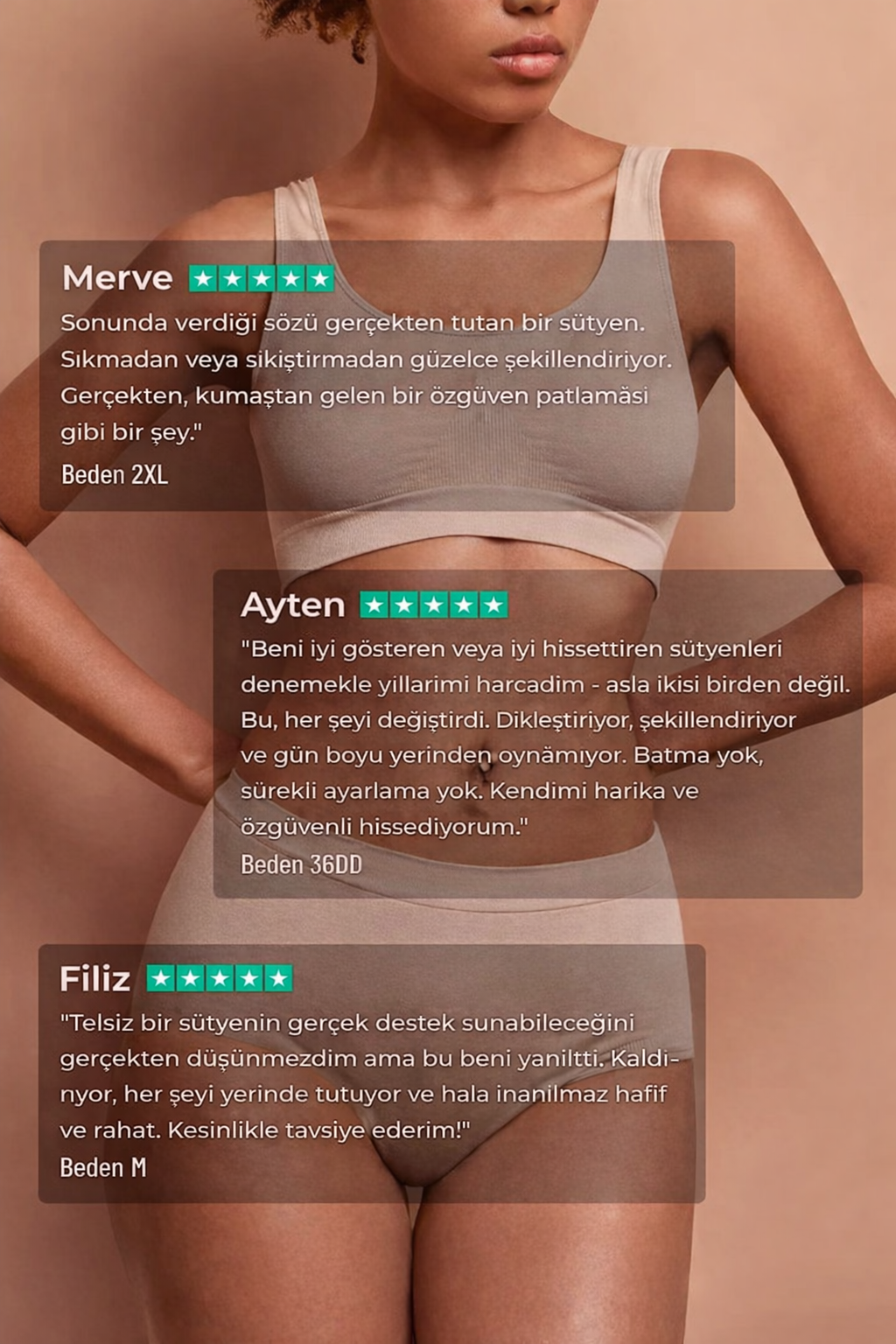 Derin V Yaka Destekli Dikişsiz Telsiz Jel Sütyen